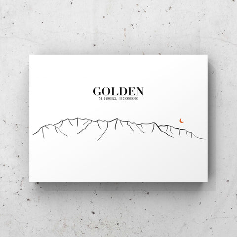 Golden Kicking Horse Mountain Range Print